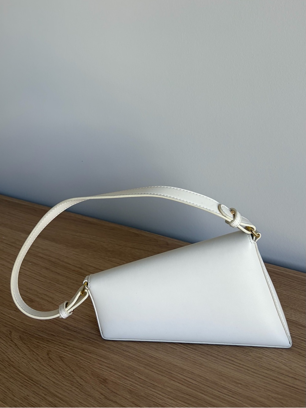 Aupen Ivory Asymmetric Shoulder Bag - Minimal Women's Handbag